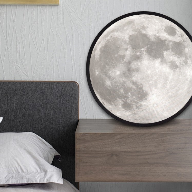 Skorter | 2-in-1 Mirror and Light, with Moon Painting, LED Ambient Light & USB Power, for Home, Office and Bedroom
