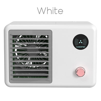 Skorter | 2-in-1 Wireless Retro Radio-shape Fan with Humidifier, with Night Light, 3 Wind Modes & Adjustable Angle, for Desk, Table & More