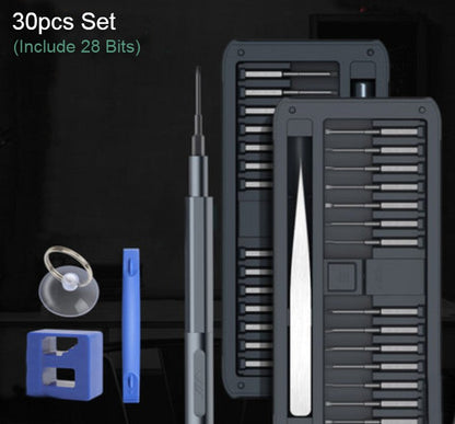 Skorter | 30-in-1 Precision Screwdriver Kit with 45mm Length Screwdriver Bits, 28 Different Bits, for Watches, Camera, Computer, Phone, Toys & More