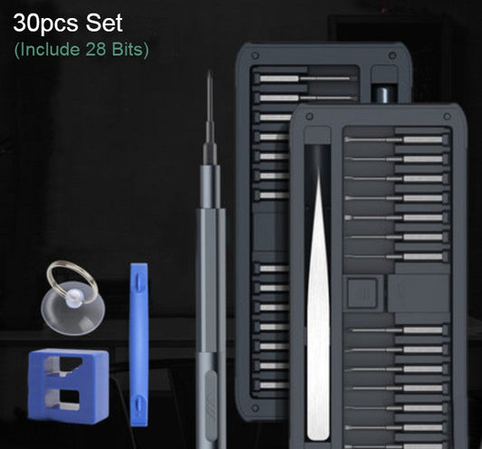 Skorter | 30-in-1 Precision Screwdriver Kit with 45mm Length Screwdriver Bits, 28 Different Bits, for Watches, Camera, Computer, Phone, Toys & More