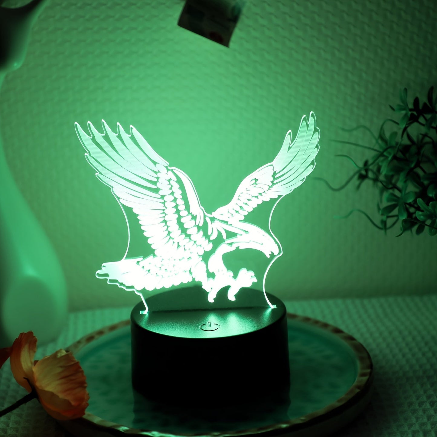 Skorter | EagleLight - 3D LED Night Light with Touch Control, 7 Colors USB Table Lamp