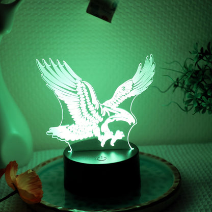 Skorter | EagleLight - 3D LED Night Light with Touch Control, 7 Colors USB Table Lamp