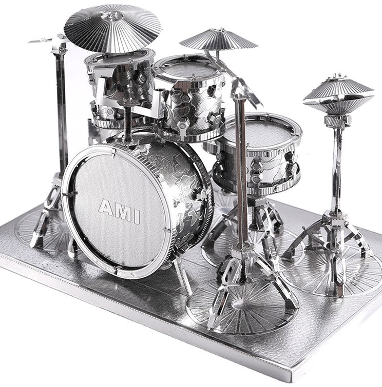 Skorter | 3D Metal Craft Cast Drum Set Puzzle, with Sophisticated Laser Cut, Best Gift for Kids and DIY Fan