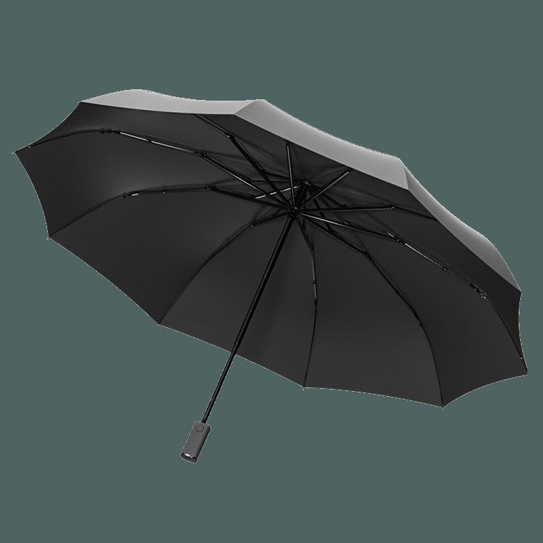 Skorter | Automatic Umbrella, with Built-in LED Lighting, 100-Day Long Standby & 10 Ribs, for Heavy Rain, Night, Outdoor & More