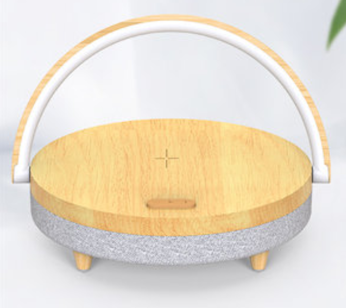 Skorter | Multifunctional Bedside Table Lamp, with Phone Wireless Charger, Phone Holder, Bluetooth Speaker and Adjustable Light Brightness, for Home & Office (US Plug)