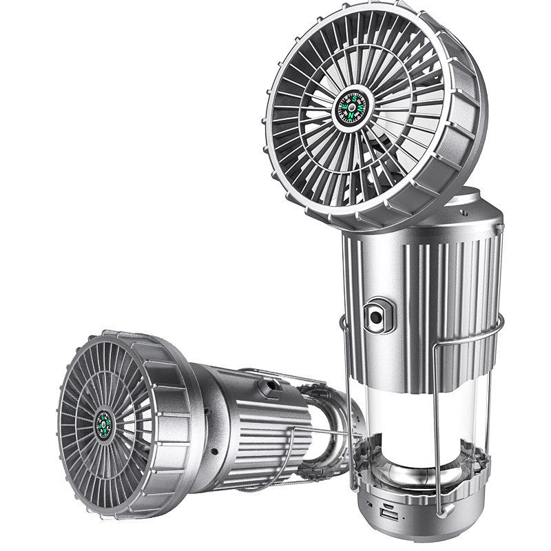 Skorter | Multifunction Solar Camping Light with Fan, Bluetooth Speaker, Power Bank & Compass