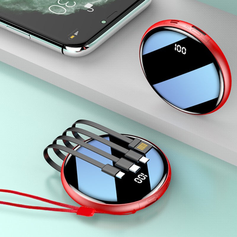 Skorter | 20000mAh Ultrathin Portable Power Bank, with LED Battery Display and Built-in Charging Cables, for Travel, Work & More