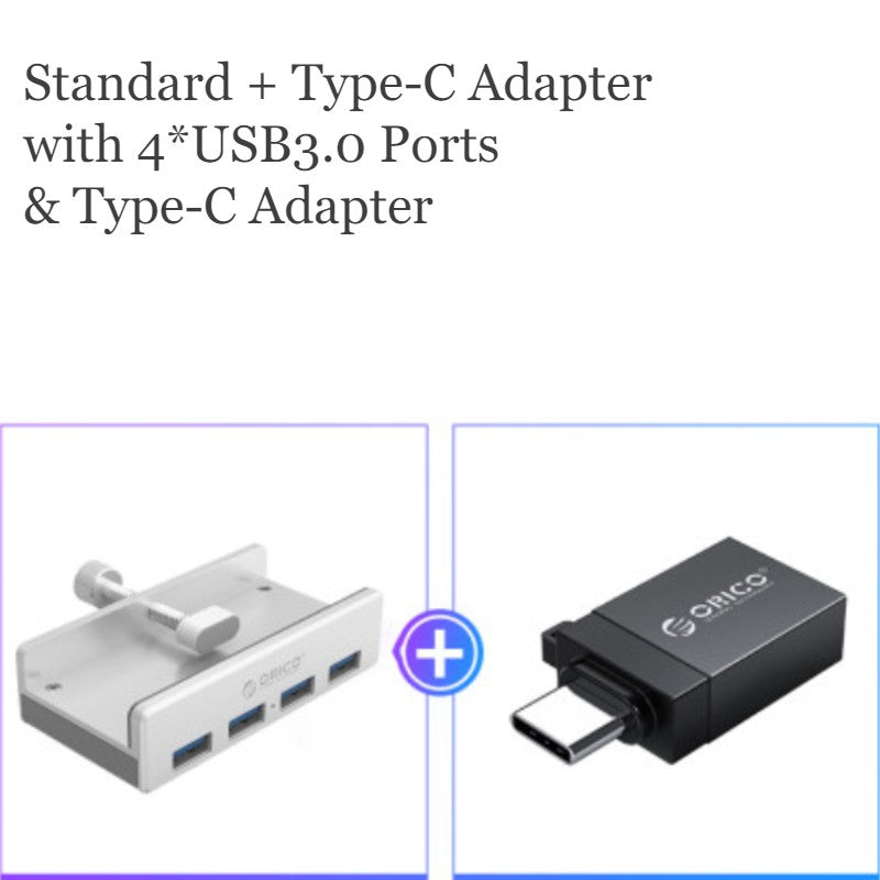 Skorter | Creative Back Clip Snap-on USB3.0 Hub, with 4 USB Ports & Easy- to-fix Design, for Ultimate Convenience in Home & Office