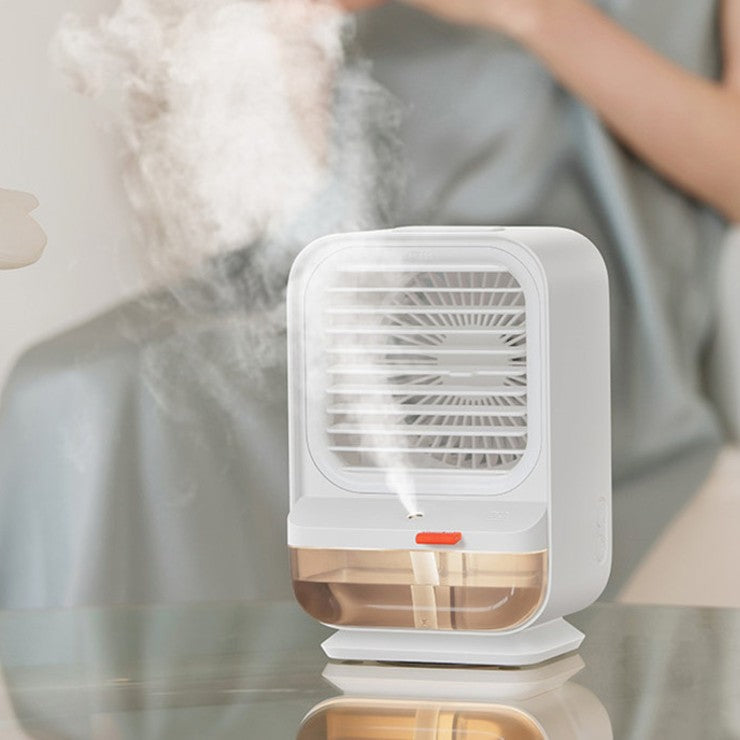 Skorter | 2-in-1 Rechargeable Compact Desk Fan & Humidifier, with 3 Speed Settings, for Home & Office