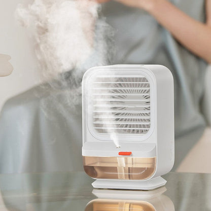 Skorter | 2-in-1 Rechargeable Compact Desk Fan & Humidifier, with 3 Speed Settings, for Home & Office