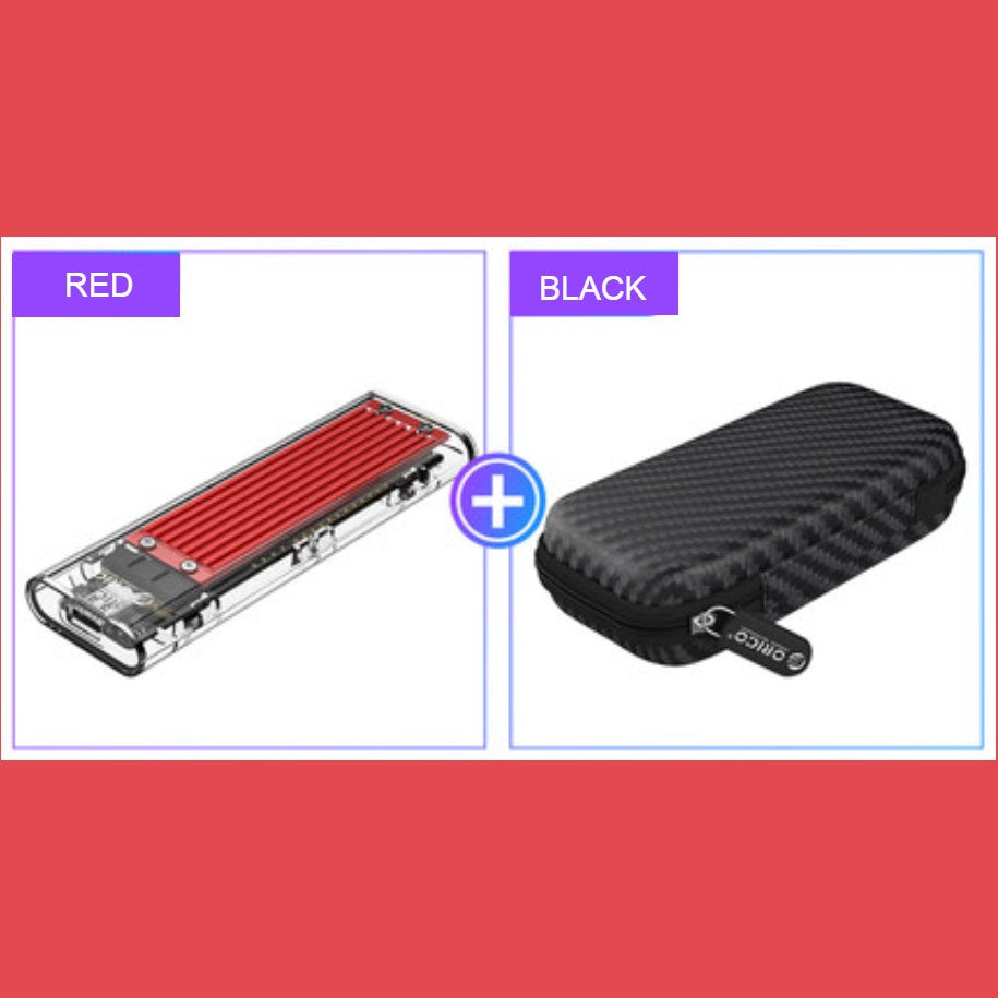 Skorter | Transparent Portable SSD Enclosure, with Storage Bag, Simple Installation, Fast File Transfer, Auto-Sleep, for Study & Work