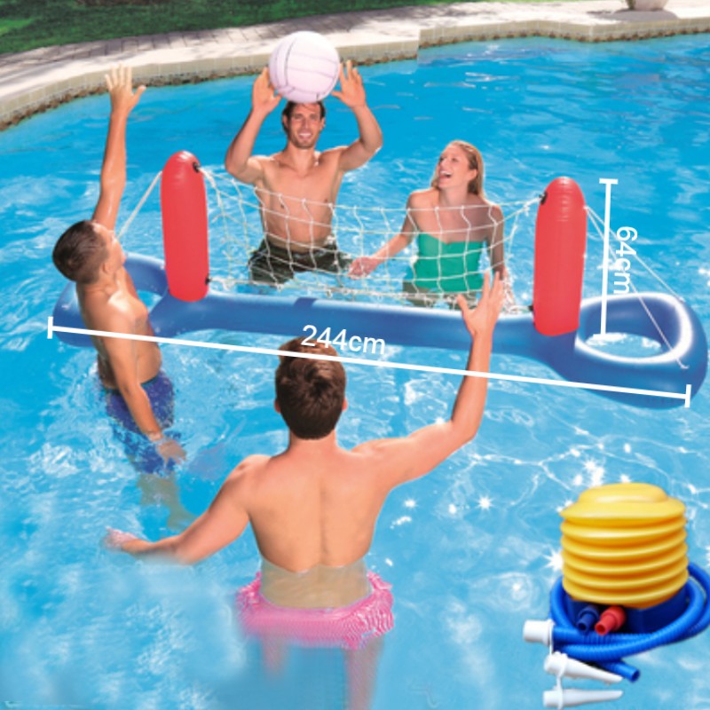 Skorter | Inflatable Pool Float Set, Including Balls, Gate or Net and Pump, for Summer Party & Fun Water Games, for Kids and Adults
