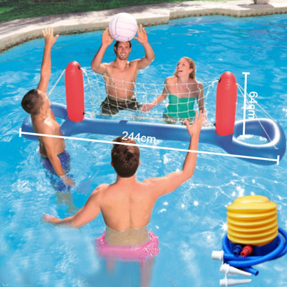 Skorter | Inflatable Pool Float Set, Including Balls, Gate or Net and Pump, for Summer Party & Fun Water Games, for Kids and Adults