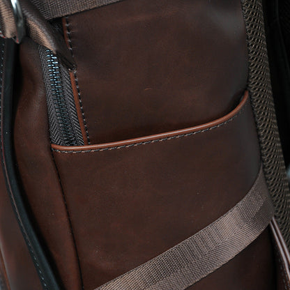 Skorter | Brown Business Leather Backpack, with Easy-to-carry Top Handle for Travel, Work and Outdoors