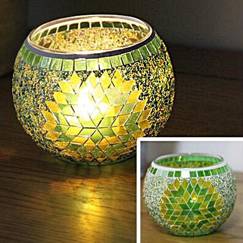 Skorter | European Retro Glass Mosaic Tealight Holder