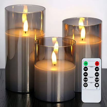 Skorter | Flameless LED Light Set with Remote Control – 8 Mode Flashing Candlesticks for Indoor & Outdoor – High Penetration Plastic