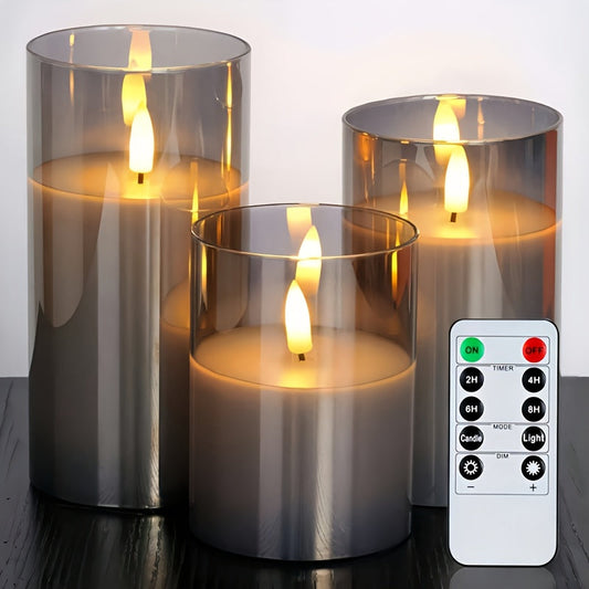 Skorter | Flameless LED Light Set with Remote Control – 8 Mode Flashing Candlesticks for Indoor & Outdoor – High Penetration Plastic
