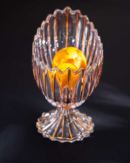 Skorter | Crystal Glass Lotus Decorative Bowl