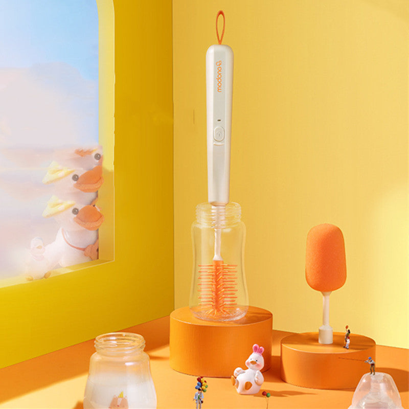 Skorter | 2-in-1 Rechargeable Baby Bottle Brush, with Two Replaceable Heads, Ergonomic Design & Powerful Motor, for Bottle, Cup & More