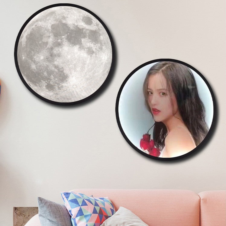 Skorter | 2-in-1 Mirror and Light, with Moon Painting, LED Ambient Light & USB Power, for Home, Office and Bedroom