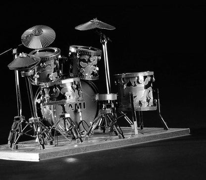 Skorter | 3D Metal Craft Cast Drum Set Puzzle, with Sophisticated Laser Cut, Best Gift for Kids and DIY Fan