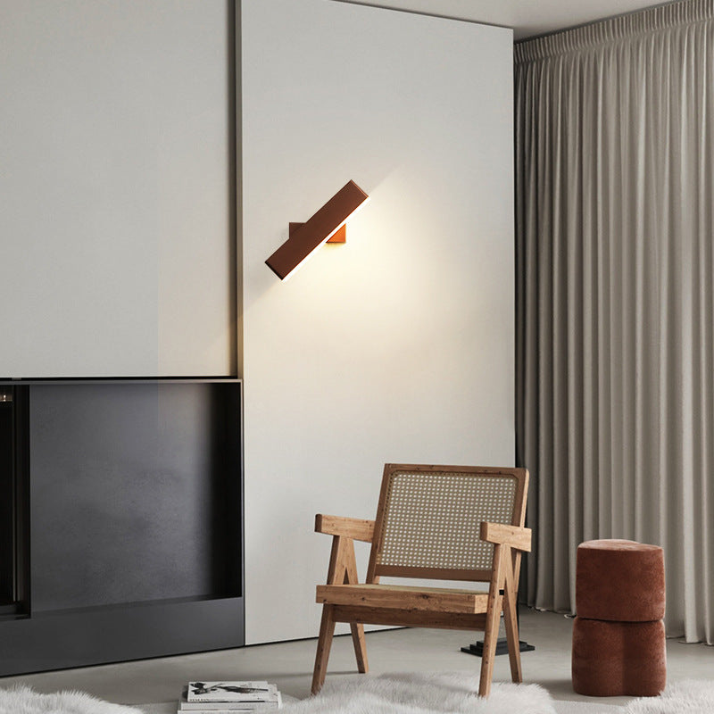 Skorter | Aqsa Minimalist LED Wall Lamp - Black/Gold/Brown, Bedroom, Metal