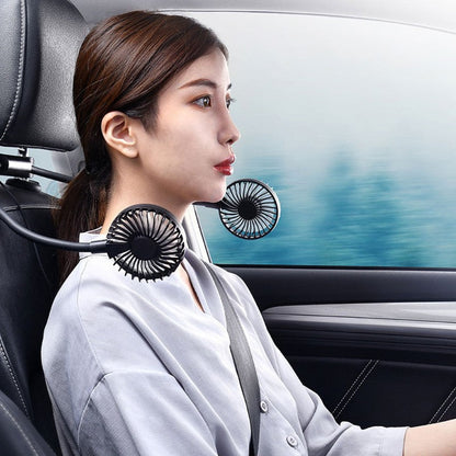 Skorter | Car Headrest Cooling Fan, with 2-Speed, 360¬∞ Rotatable Design & 1.5m USB Cable, for Front & Back Seats