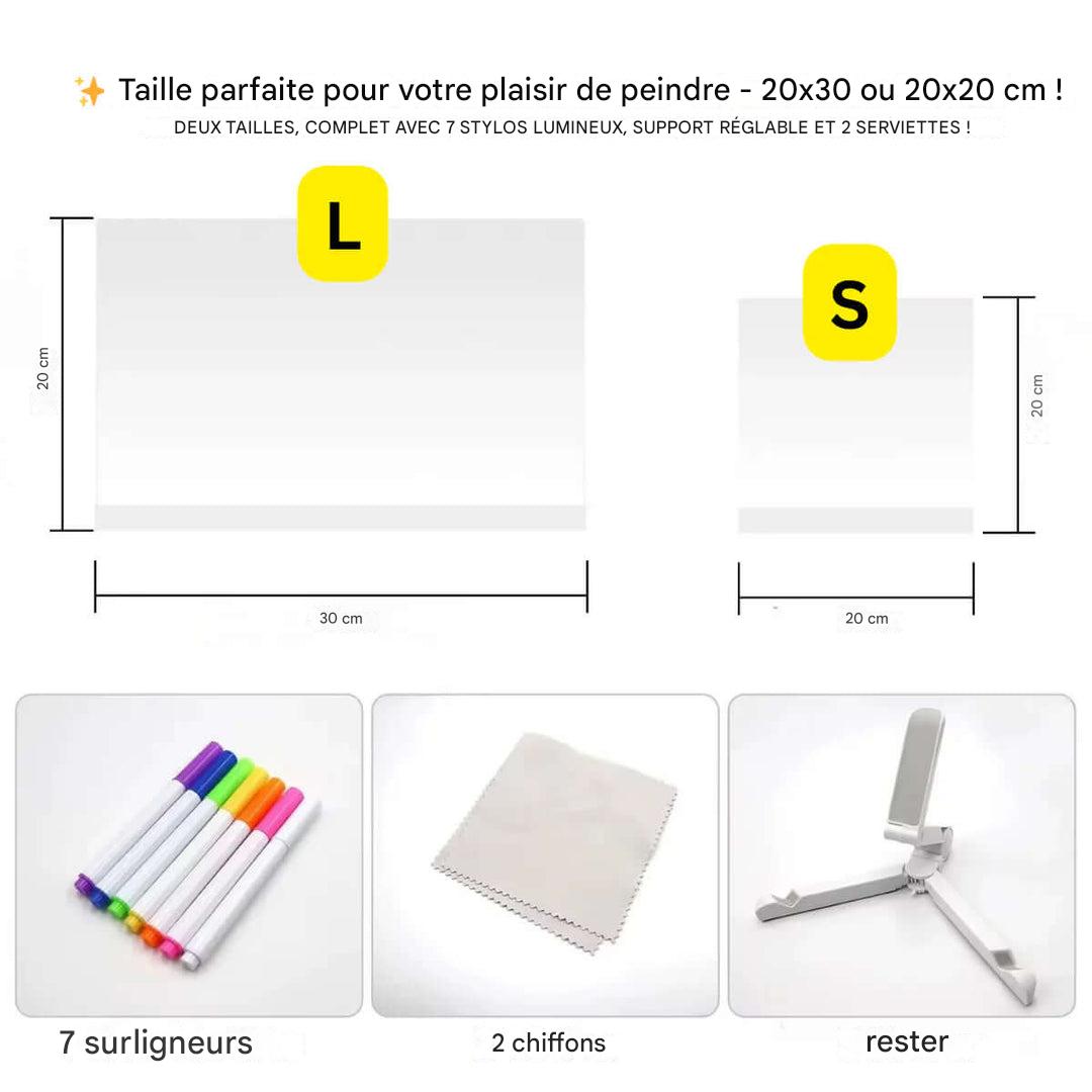 Skorter | Kiddli LED-ritbräda – Återanvändbar skrivbräda med ljuspenna