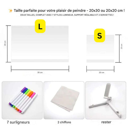 Skorter | Kiddli LED-ritbräda – Återanvändbar skrivbräda med ljuspenna
