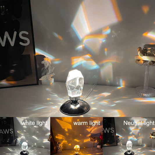 Skorter | LuxorLite Diamond Crystal LED Table Lamp | Luxurious Mood Light | 3 or 16 Color Change | Wireless Night Light