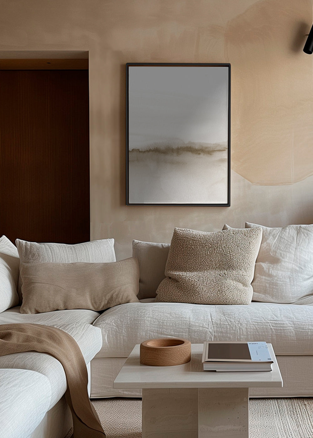 Skorter | Canvas Watercolor Landscape N 47 Beige Shade 2/2