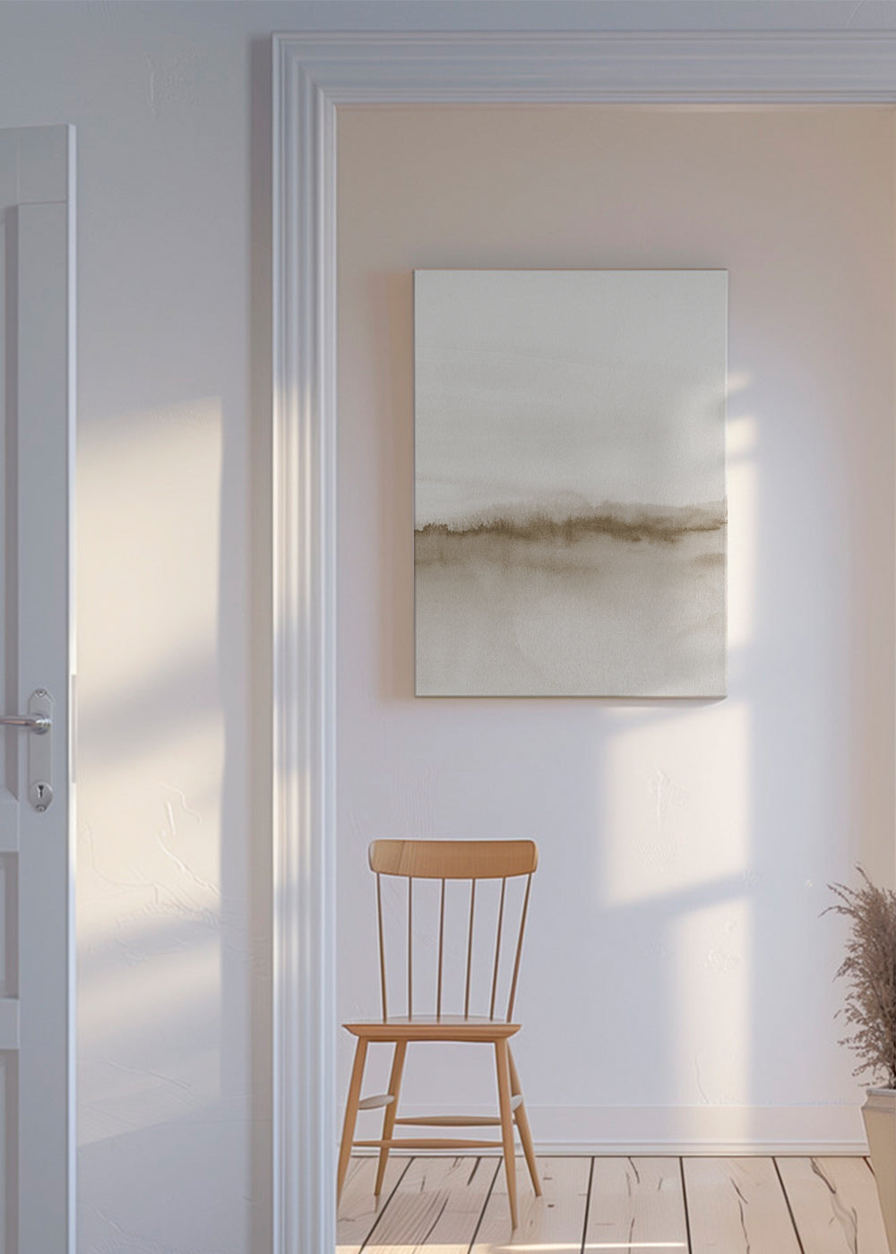 Skorter | Canvas Watercolor Landscape N 47 Beige Shade 2/2