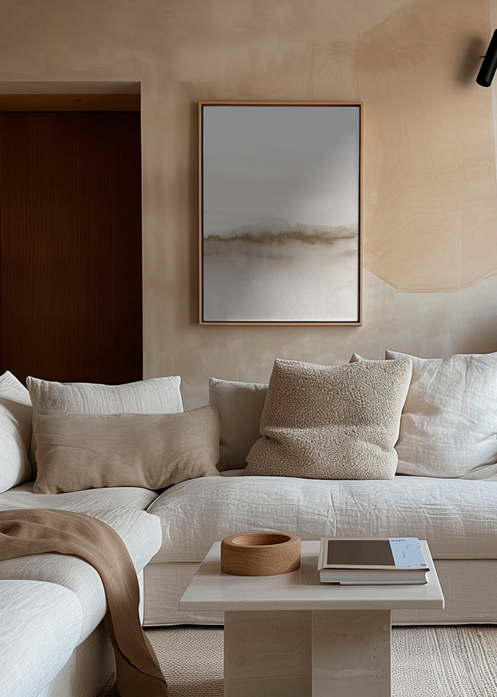 Skorter | Canvas Watercolor Landscape N 47 Beige Shade 2/2