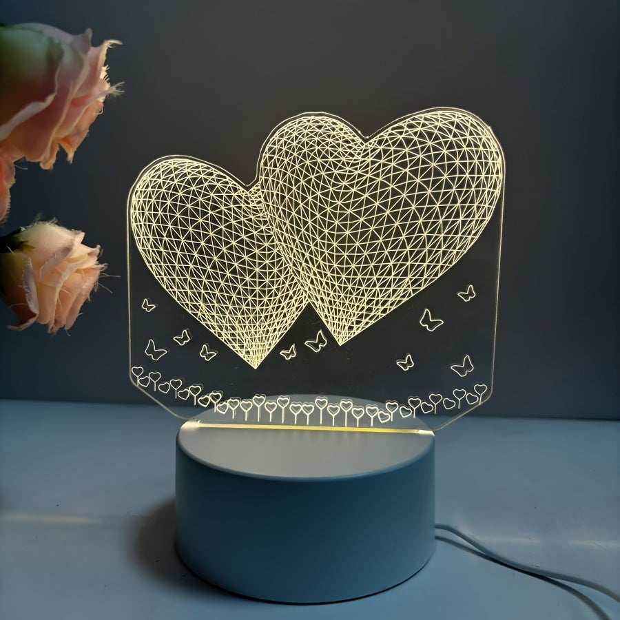 Skorter | HartenLicht - Geometric USB Table Lamp with Warm Glow for Love Theme Decoration