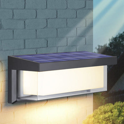Skorter | Modern Minimalist Solar Rectangle PC LED Outdoor Wall Light Lamp For Outdoor Patio