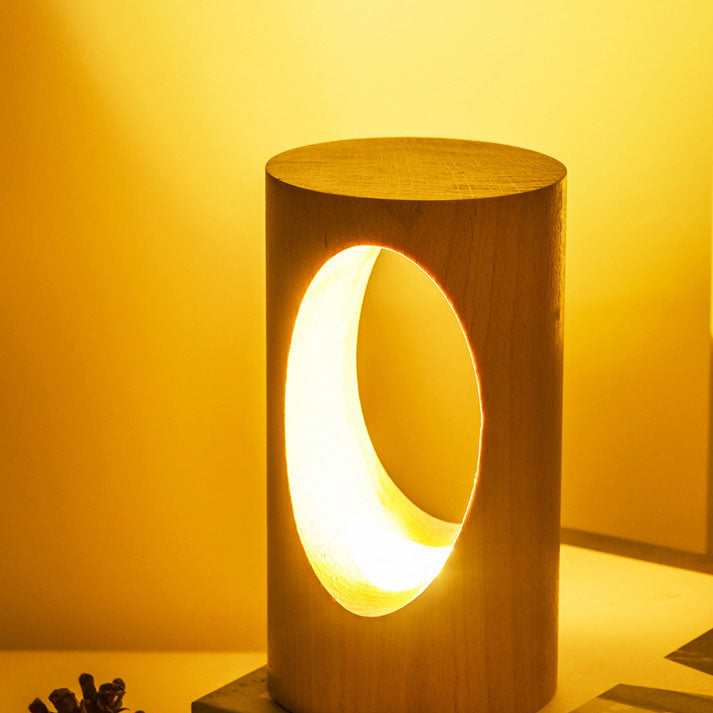 Skorter | Japanese solid wood rectangular column LED night lamp USB table lamp