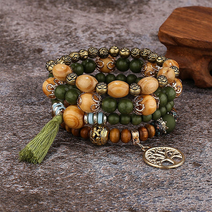 Skorter | Boho Multilayer Wooden Bead Bracelet