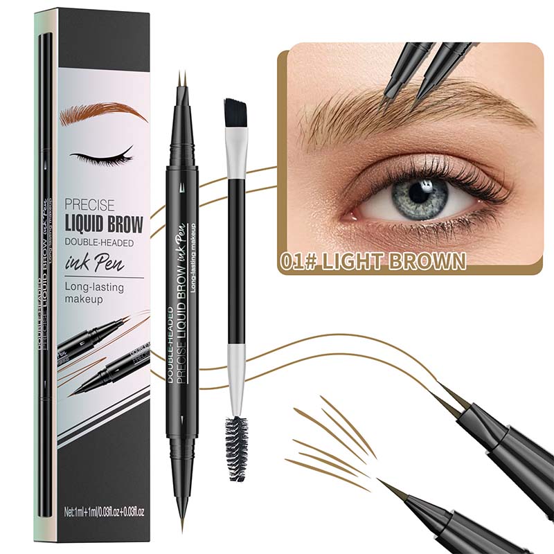 Skorter | 2-in-1 Dual-Ended Eyebrow Pencil with Micro-Fork Tip Applicator and Precise Brush Tip