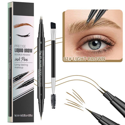 Skorter | 2-in-1 Dual-Ended Eyebrow Pencil with Micro-Fork Tip Applicator and Precise Brush Tip