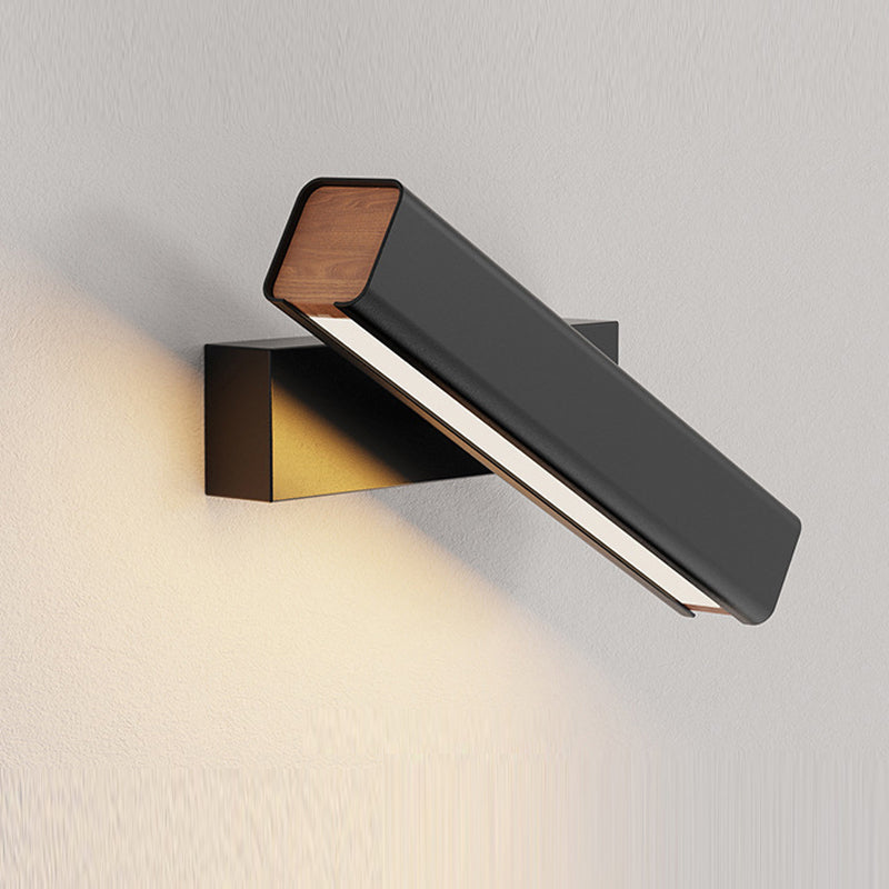 Skorter | Aqsa Modern LED Wall Lamp Indoor Reversible Rectangular Metal/Wood Living Room