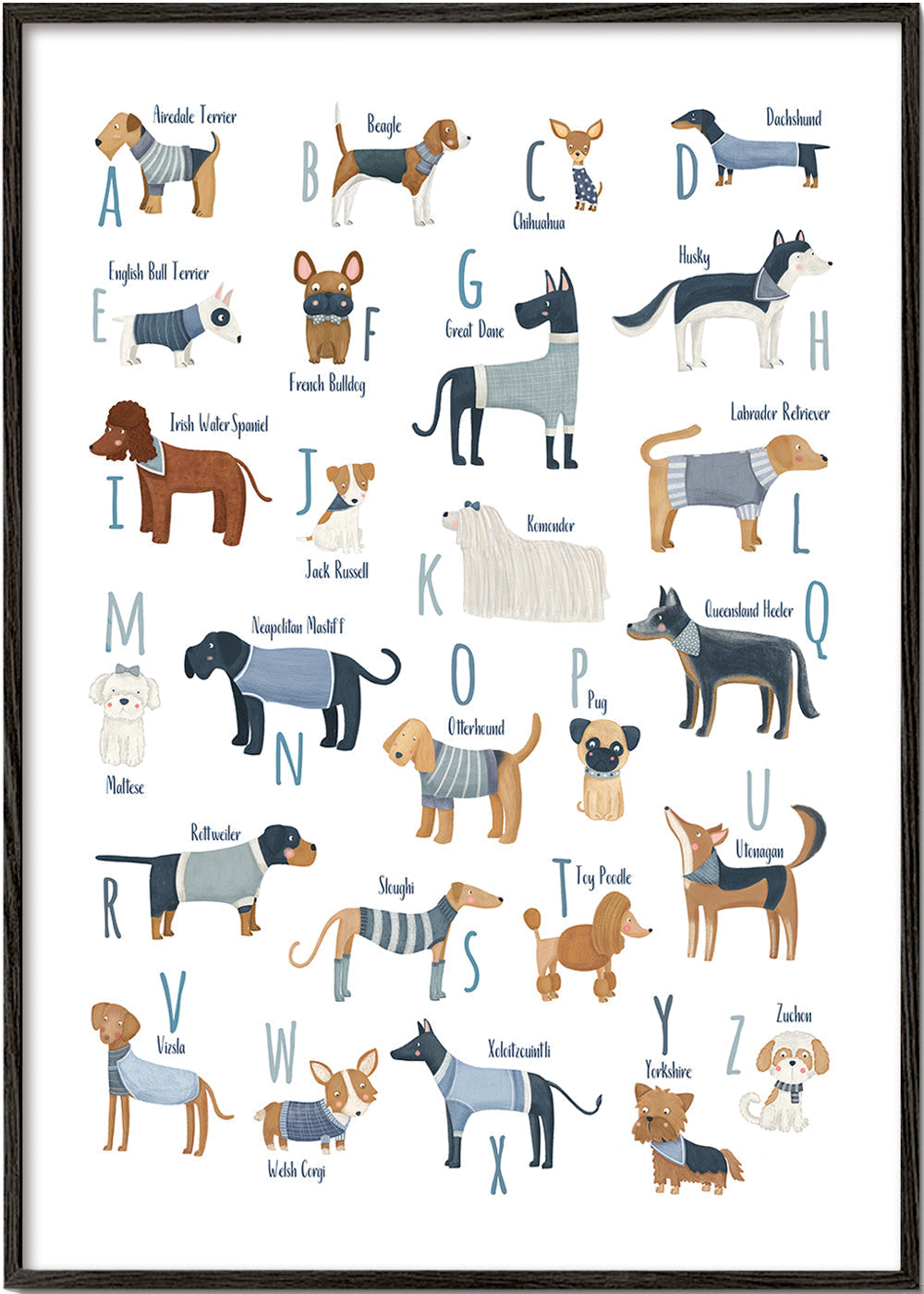 Skorter | Alphabet with dogs (blue)