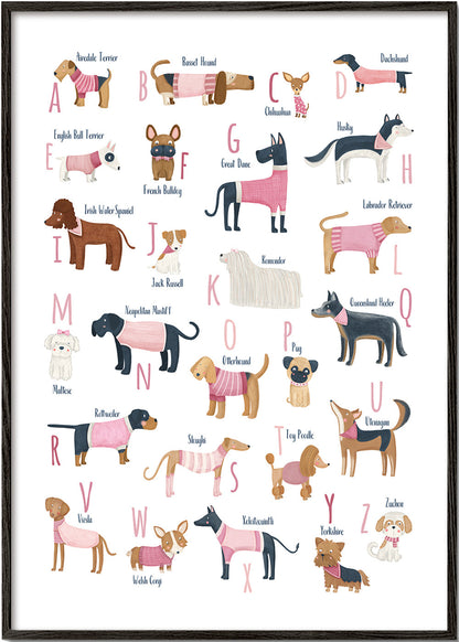 Skorter | Alphabet with dogs (pink)