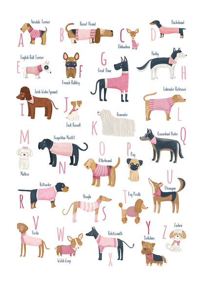 Skorter | Alphabet with dogs (pink)