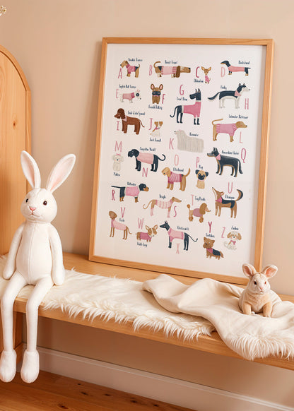 Skorter | Alphabet with dogs (pink)