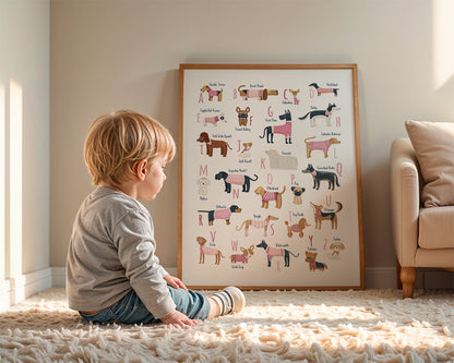 Skorter | Alphabet with dogs (pink)