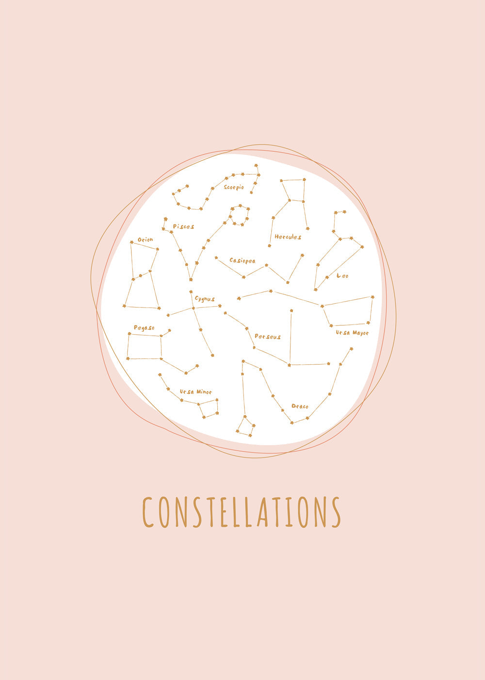 Skorter | Constellations pink background