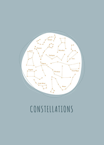 Skorter | Constellations blue background
