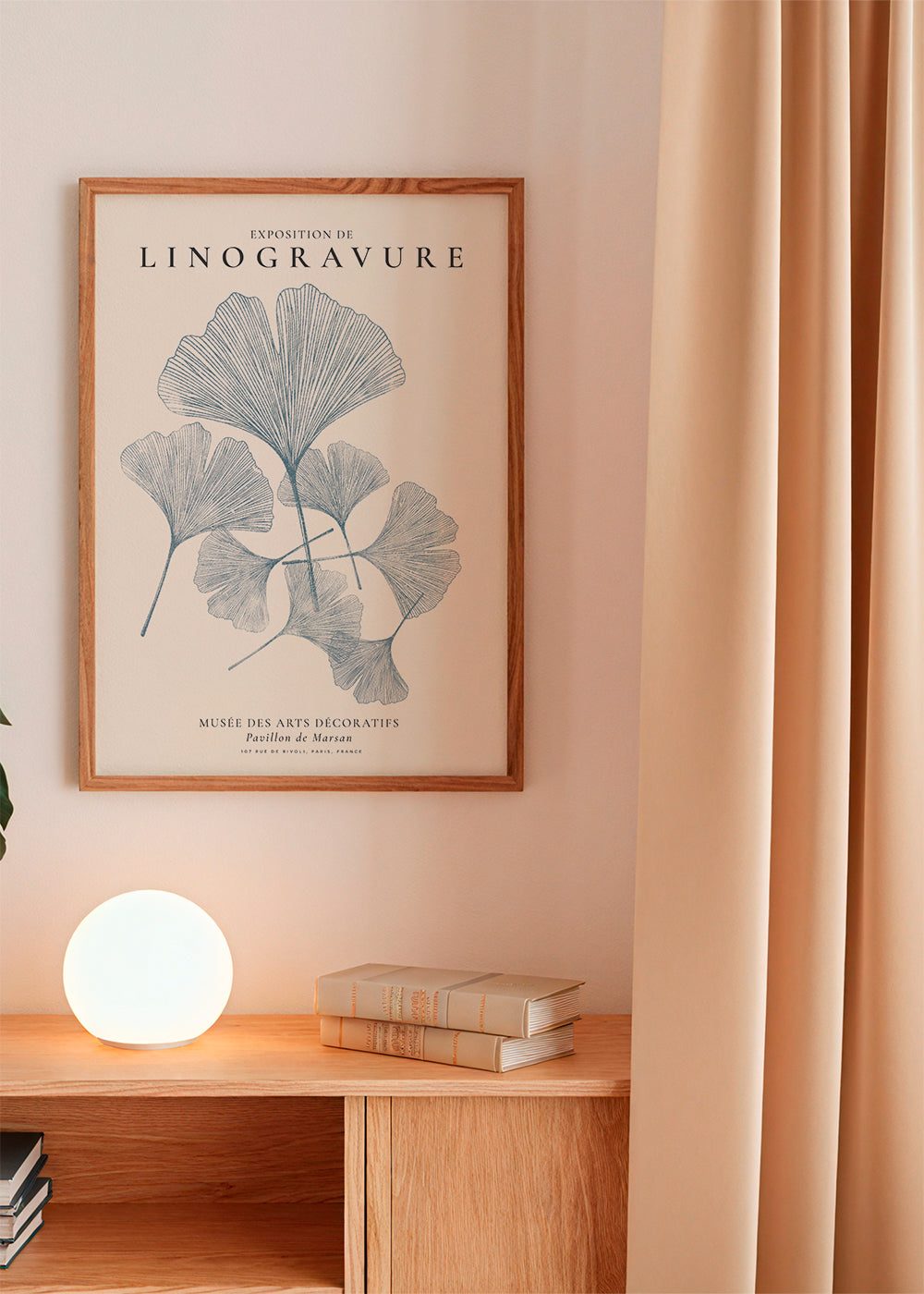 Skorter | Exhibition of linoleum cut graphics, Ginkgo leaves