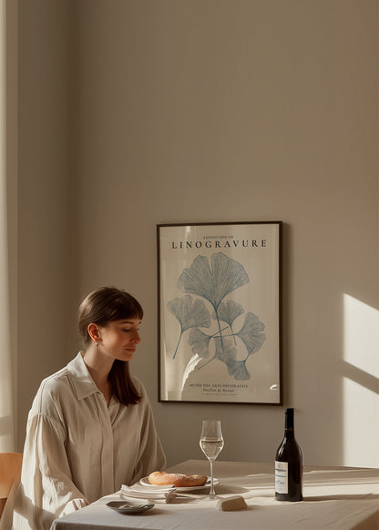 Skorter | Exhibition of linoleum cut graphics, Ginkgo leaves