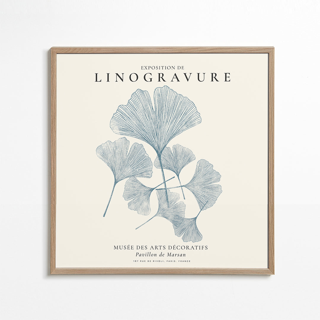 Skorter | Exhibition of linoleum cuts, ginkgo leaves - SQUARE
